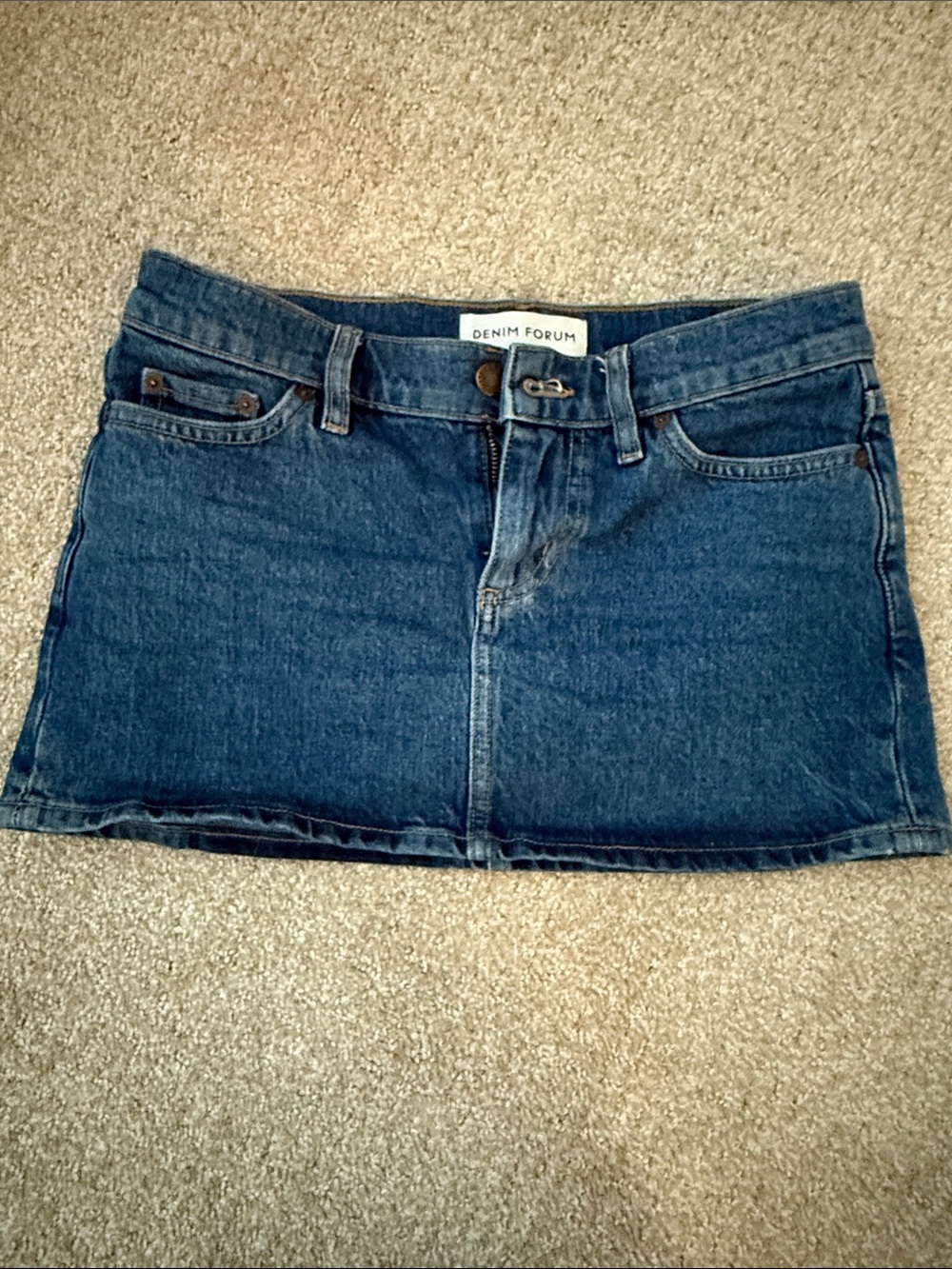 Denim Forum Dark Blue Denim Mini Skirt